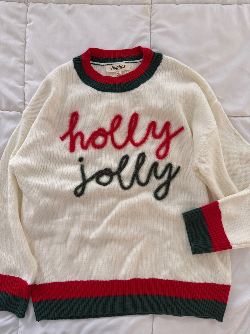 Holly Jolly Cream Holiday Sweater